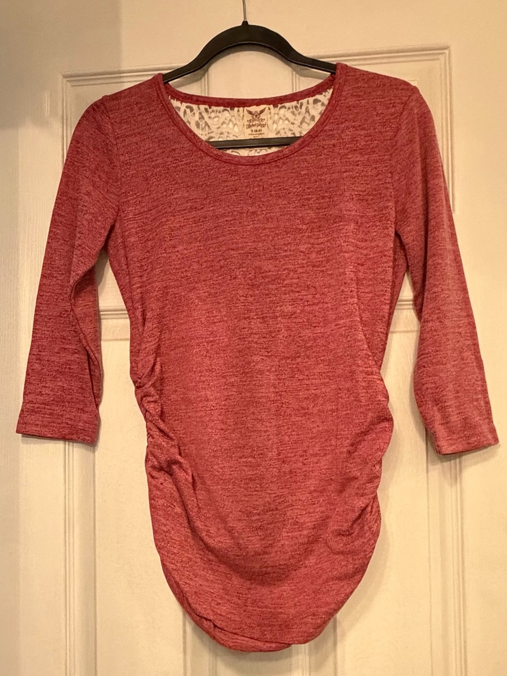 Faded Glory Maternity Ruched Side Knit Top Small